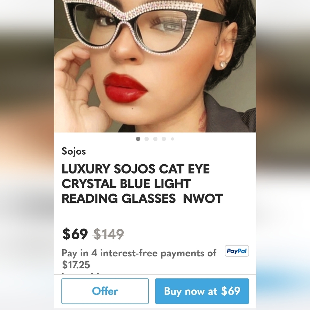 1:50 Blue Rhinestone Cat-Eye READING - Picture 6 of 7